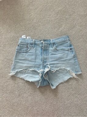 Levi’s Medium Wash High Rise Jean Shorts